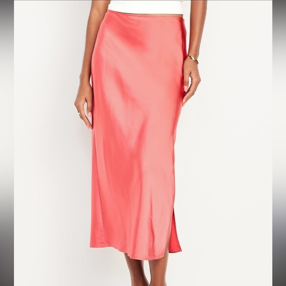 Old Navy Coral Midi Skirt